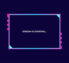 Live stream interface overlay frames for gamer broadcast or streaming. Game panel interface. Vector illustration