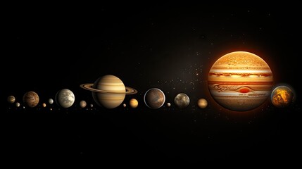  an image of a solar system with all the planets in it's orbit, including the sun, saturn, pluto, and earth.  generative ai