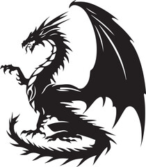 Dragon Silhouettes EPS Dragon Vector Dragon Clipart