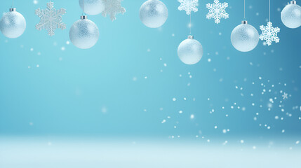 Obraz na płótnie Canvas 3d render winter theme ornaments, ai generated 