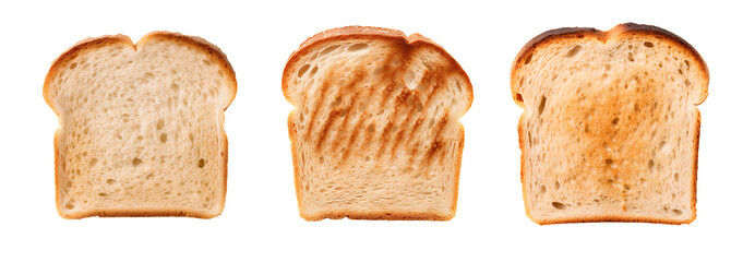 A set of sliced bread., isolated on a transparent background, 