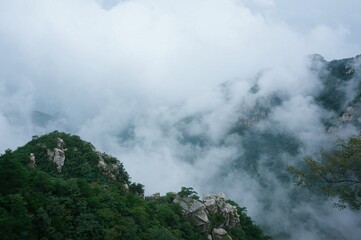 Beautiful view of clouds over the mountains.