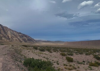sky and mountains summer landscape