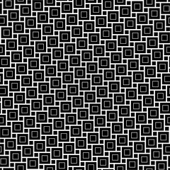 Flooring wallpaper. Repeated black checks ornament on white background. Seamless surface pattern design with polygons. Pythagorean tiling. Squares tessellation vector. Mosaic motif. Digital paper art.