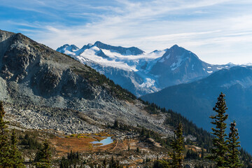 Fototapeta na wymiar Beautiful views of Whistler and Garibaldi Provincial Park Mountains, British Columbia, Canada