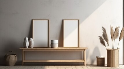 Mock-up frame in home interior background, 3d render. Decor concept. Real estate concept. Art concept. Home concept