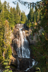 Beautiful Alexander Falls during Autumn at Alexander Falls Recreation Area near Whistler, Canada
