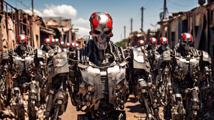 Robots have defeated mankind and are now in control