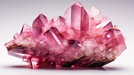 Pink quartz crystals