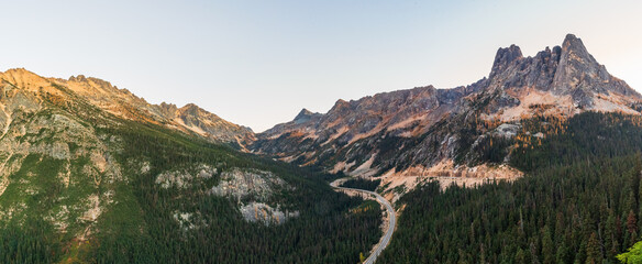 Beautiful North Cascades with Fall Autumn Colors Washsington Pass