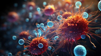 Concept of cancer cells spreading