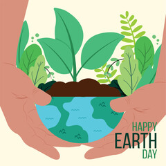 Happy earth day cute background Vector