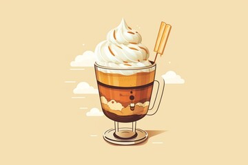 Coffee float illustration. Generative AI