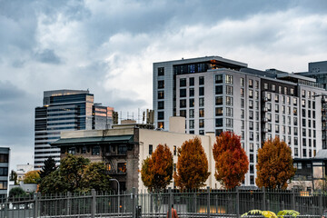 Downtown Portland, OR Buildings on a Cloudy Day