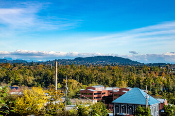 Looking Out Over Portland, OR Suburbs and Surrounding Area During Fall
