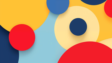 Background of intersecting minimalist circles, in the style of Bauhaus design