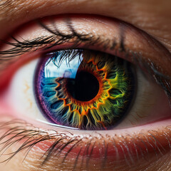 Original look: macro shot of a multicolor eye