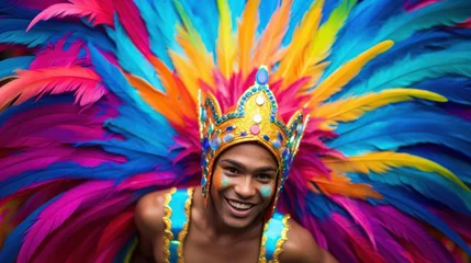 Photo sur Plexiglas Carnaval Close-up photo of man in carnival costume
