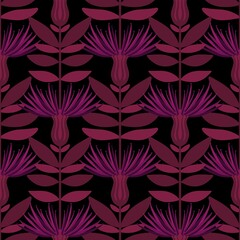 Abstract floral geometric seamless flower pattern for fabrics and linens and packaging and wrapping paper