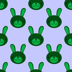 Easter animals seamless bunnies pattern for wrapping paper and fabrics and kids clothes print and festive packaging