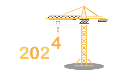 illustration of a crane 2024, vector