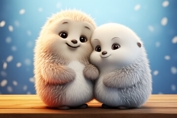 National Hugging Day. Cute animated animals hug each other. celebration of warm, heartfelt embraces emotional connection, kindness, well-being, share love, compassion, and smiles