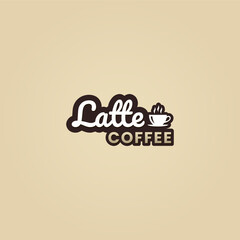 Latte coffee logo or Latte coffee label vector isolated in flat style. Best Latte coffee logo vector for product packaging design element. Latte coffee label vector for product packaging.