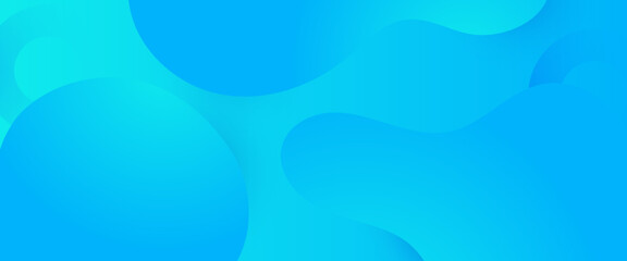 Vector simple abstract banner with blue waves and liquid