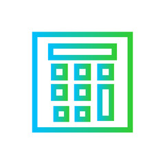 Calculating action plan icon with blue and green gradient outline style. finance, business, accounting, tax, calculate, financial, money. Vector Illustration