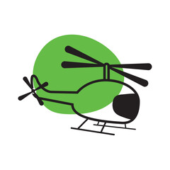 Isolated helicopter outline icon Vector