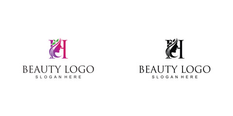 Creative beauty logo design with combination letter from A to Z | hair beauty design| premium vector