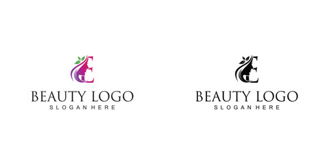 Creative beauty logo design with combination letter from A to Z | hair beauty design| premium vector