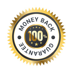 Money Back Customer satisfaction guaranteed gold badge Vector Design Element Web & Print.