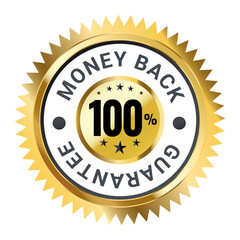 Money Back Customer satisfaction guaranteed gold badge Vector Design Element Web & Print.