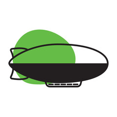 Isolated zeppelin outline icon Vector