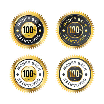 Money Back Customer satisfaction guaranteed gold badge Vector Design Element Web & Print.