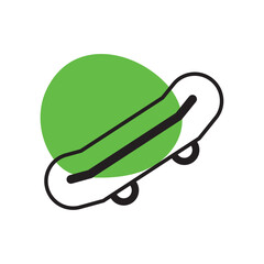 Isolated skateboard outline icon Vector
