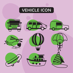 Set of different vehicle icons Vector