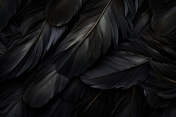 Fototapeta premium Black Feather Background