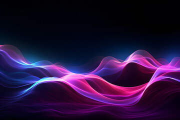 Big neon speaking sound sine wave background - obrazy, fototapety, plakaty