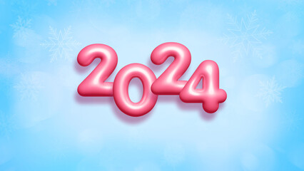 Phrase 2024 3d rendering on an abstract background