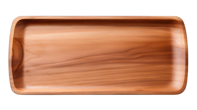 Wooden Tray isolated on white created with Generative AI