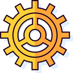 Gear Vibrant Isolated Flat Image. Perfect for different cards, textile, web sites, apps