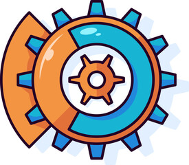 Gear Isolated Flat Illustration. Perfect for different cards, textile, web sites, apps