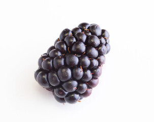 Blackberry on white background. Close up