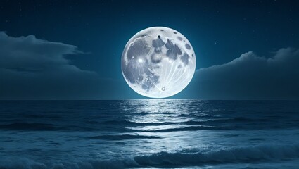 Naklejka na ściany i meble full moon over water