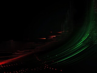 Fototapeta na wymiar Abstract sci-fi green and red background, concept of digital future., AI