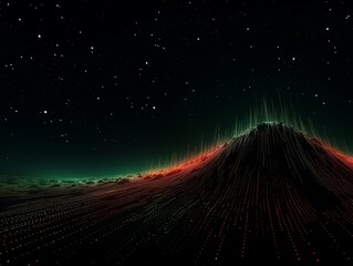 Abstract sci-fi green and red background, concept of digital future., AI