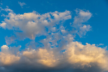 Idyllic sky with clouds of different shapes