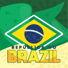 Fototapeta premium Colored brazil background with its flag Vector